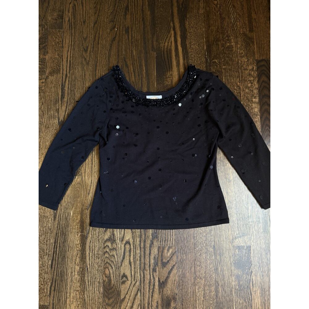 Talbots Vintage Sequin Silk Sweater New M
